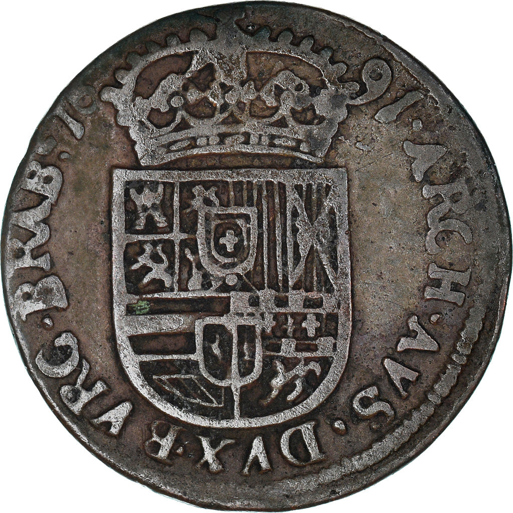 Coin, Spanish Netherlands, BRABANT, Charles II, Liard, 12 Mites, 1691, Brabant