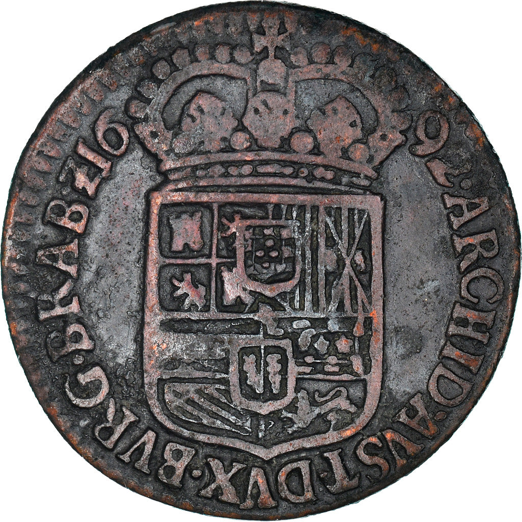 Coin, Spanish Netherlands, BRABANT, Charles II, Liard, 12 Mites, 1692, Antwerp