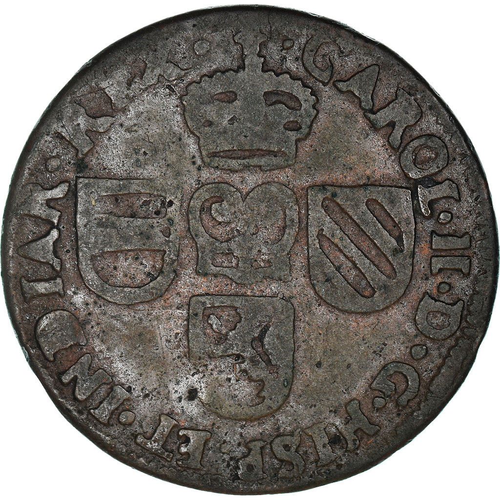 Münze, Spanische Niederlande, Flanders, Charles II, Liard, 12 Mites, 1692