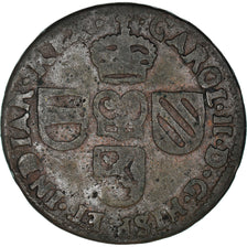 Monnaie, Pays-Bas espagnols, Flandre, Charles II, Liard, 12 Mites, 1692, Bruges