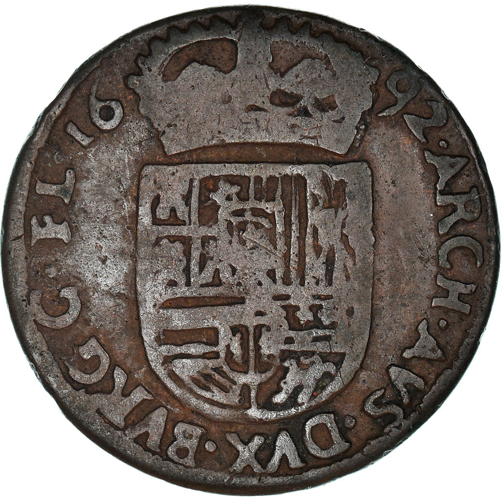 Münze, Spanische Niederlande, Flanders, Charles II, Liard, 12 Mites, 1692