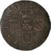 Monnaie, Pays-Bas espagnols, Flandre, Charles II, Liard, 12 Mites, 1695, Bruges