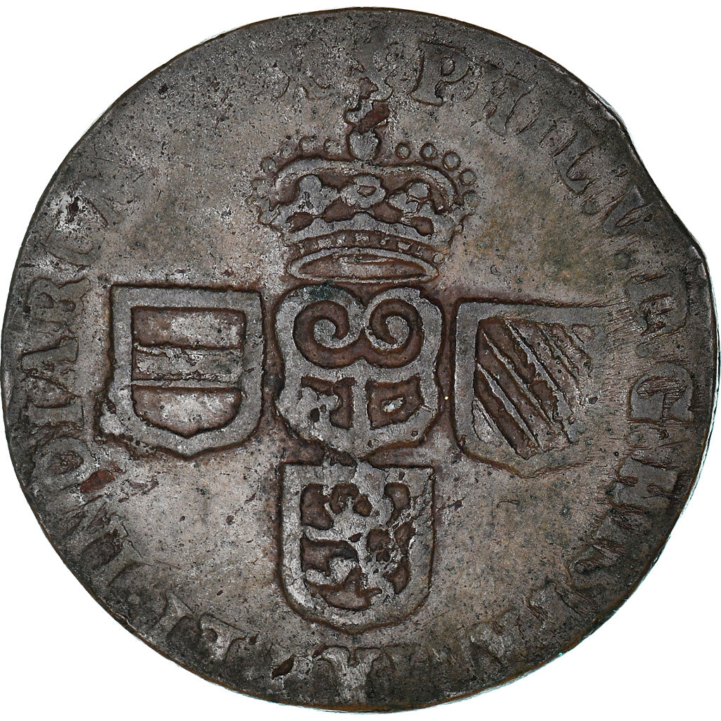 Munten, Lage Spaanse landen, NAMUR, Philip V of Spain, Liard, 1710, FR+, Koper