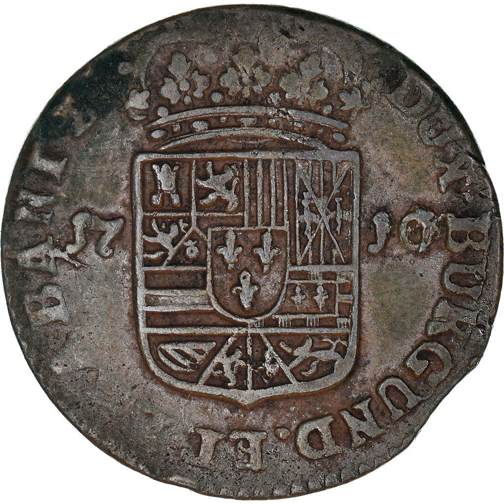Munten, Lage Spaanse landen, NAMUR, Philip V of Spain, Liard, 1710, FR+, Koper