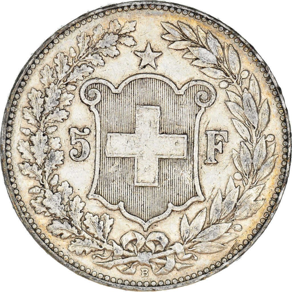 Coin, Switzerland, 5 Francs, 1891, Bern, EF(40-45), Silver, KM:34