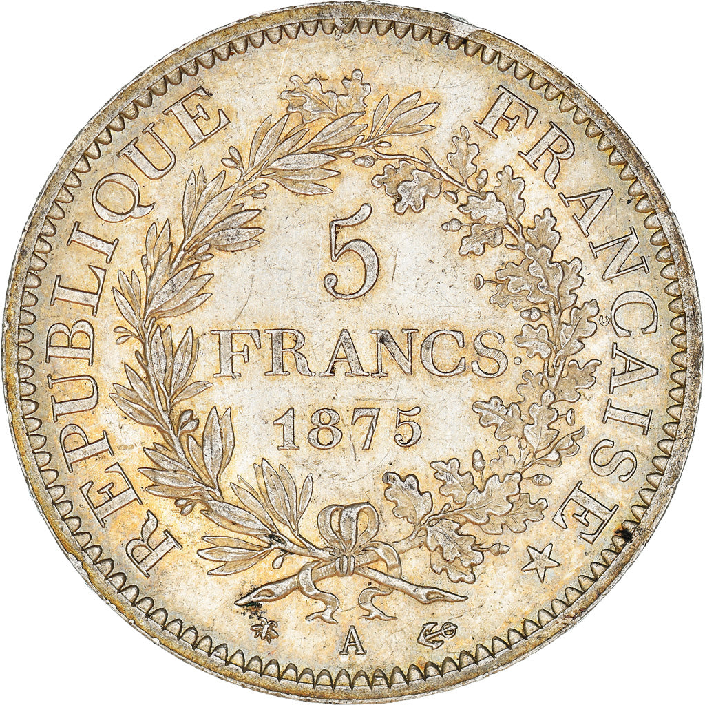 Coin, France, Hercule, 5 Francs, 1875, Paris, AU(55-58), Silver, KM:820.1