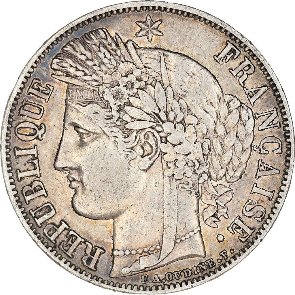 Coin, France, Cérès, 5 Francs, 1849, Paris, EF(40-45), Silver, KM:761.1