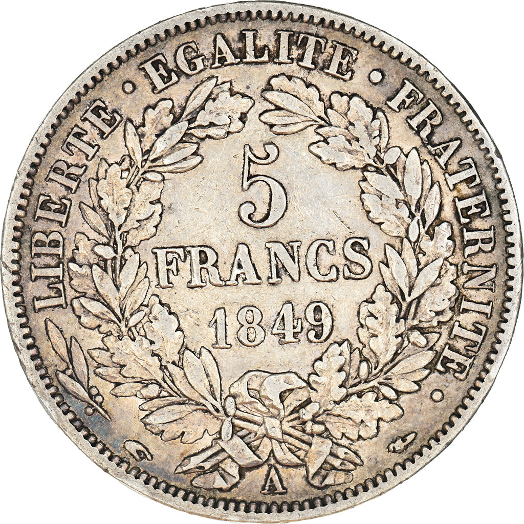 Coin, France, Cérès, 5 Francs, 1849, Paris, EF(40-45), Silver, KM:761.1