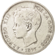 Spanien, Alfonso XIII, 5 Pesetas, 1897, EF(40-45), Silver, KM:707