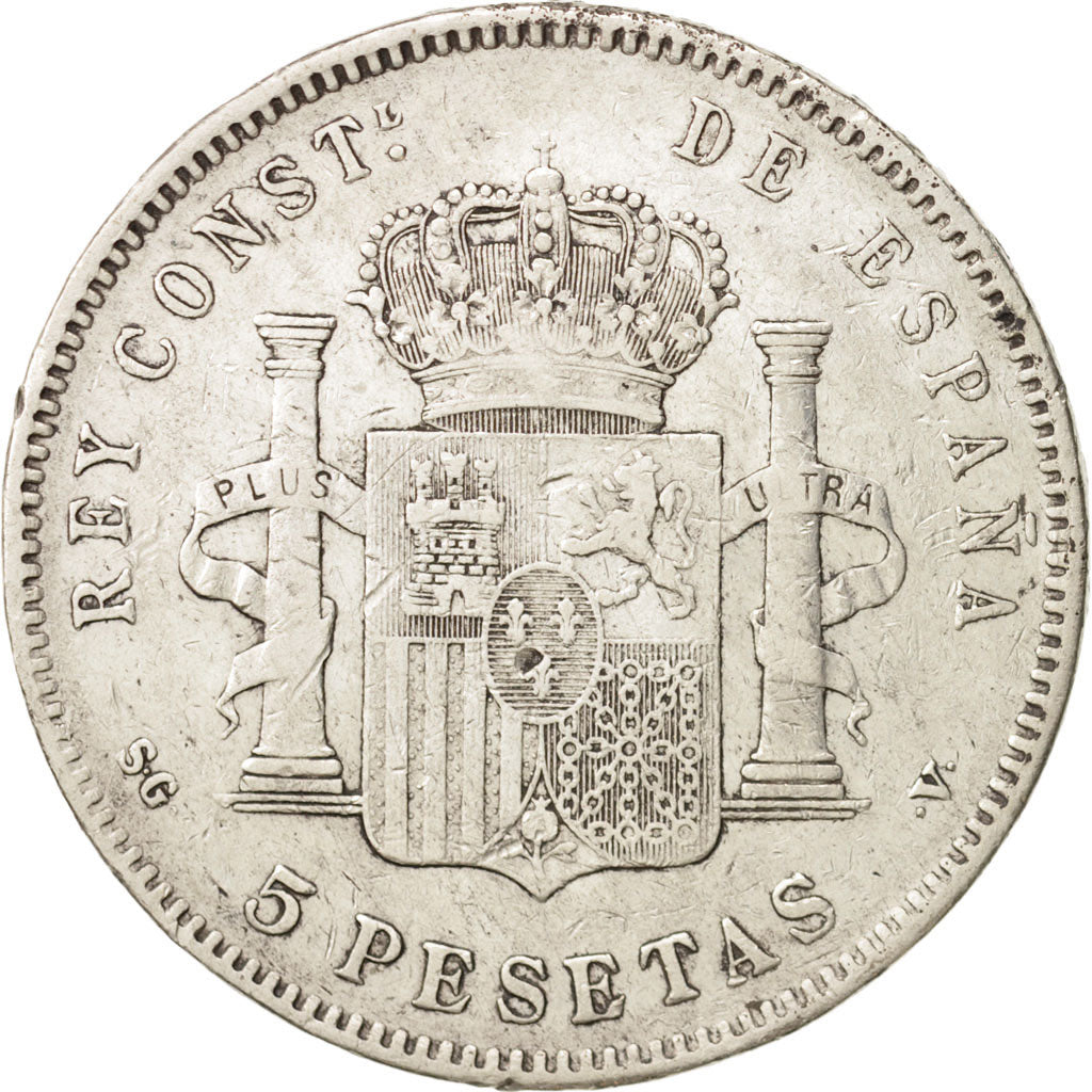 Spanien, Alfonso XIII, 5 Pesetas, 1897, EF(40-45), Silver, KM:707