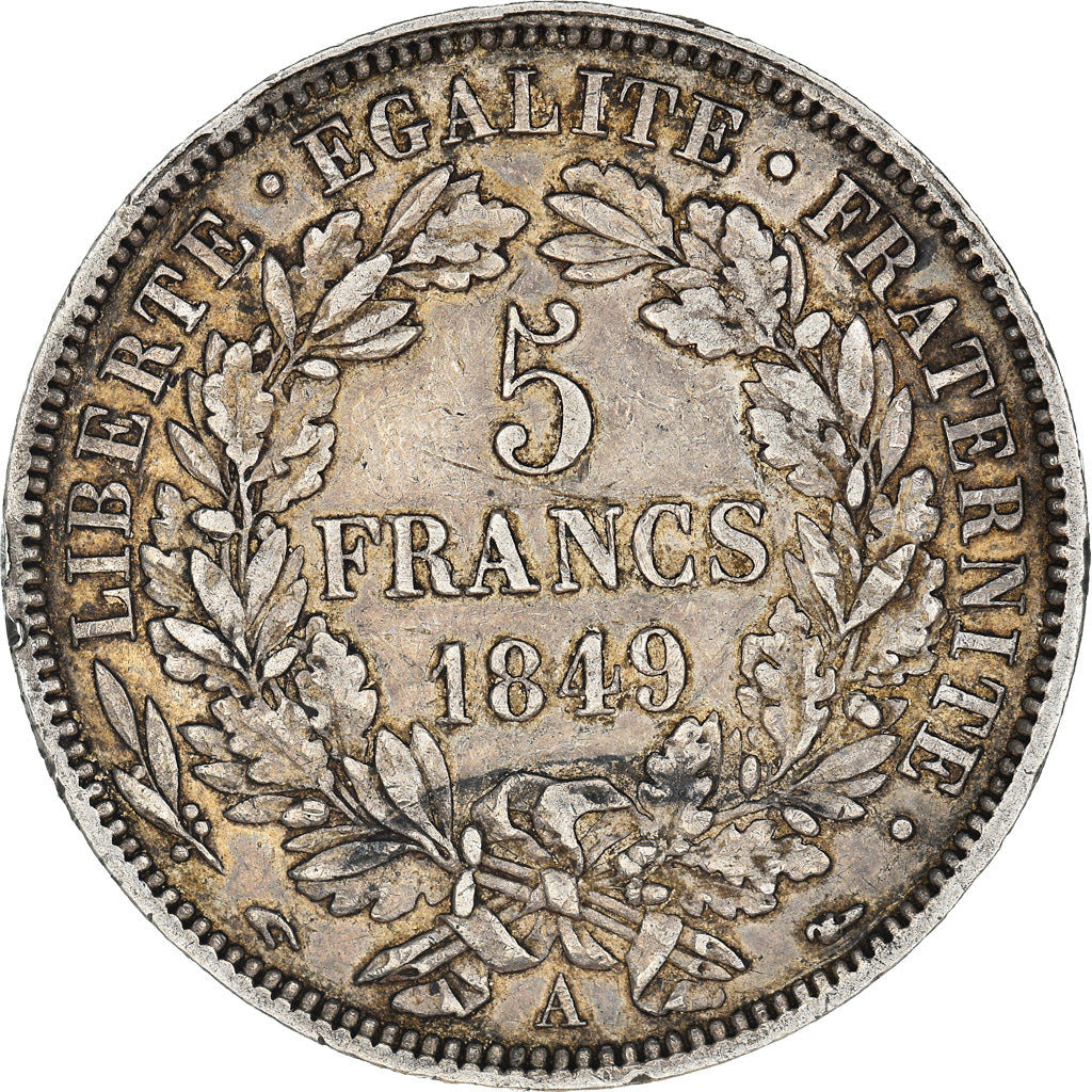 Moneta, Francia, Cérès, 5 Francs, 1849, Paris, BB, Argento, KM:761.1