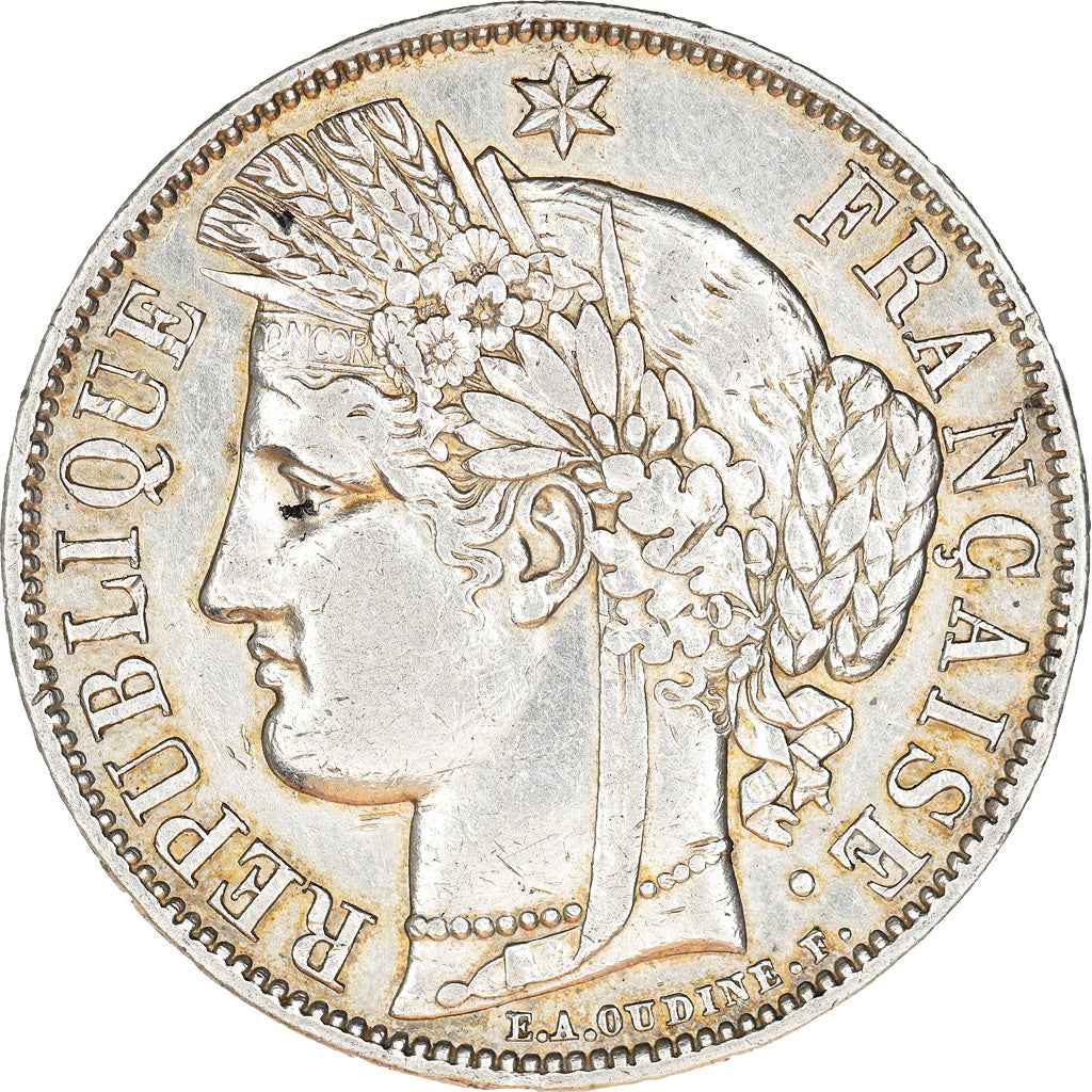 Moneta, Francia, Cérès, 5 Francs, 1851, Paris, BB, Argento, KM:761.1