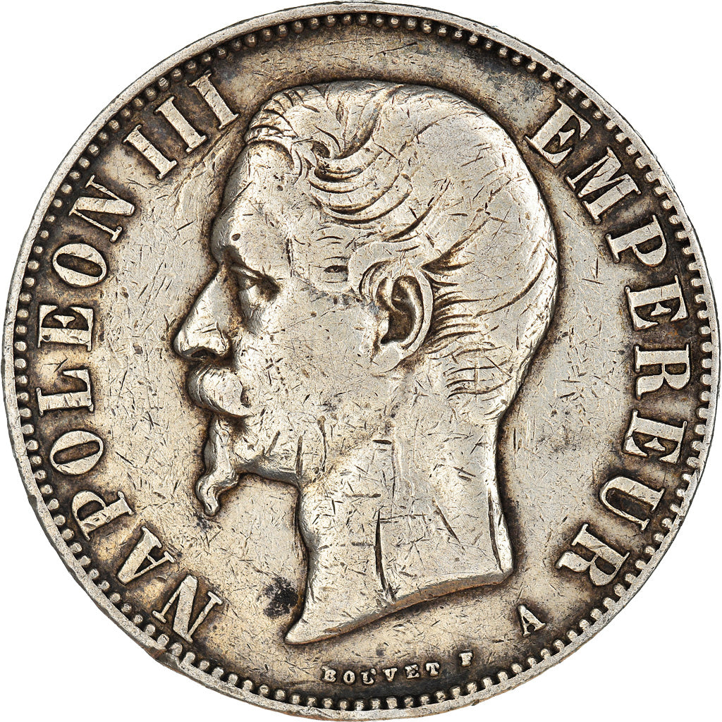 Moneta, Francja, Napoleon III, Napoléon III, 5 Francs, 1856, Paris, VF(20-25)