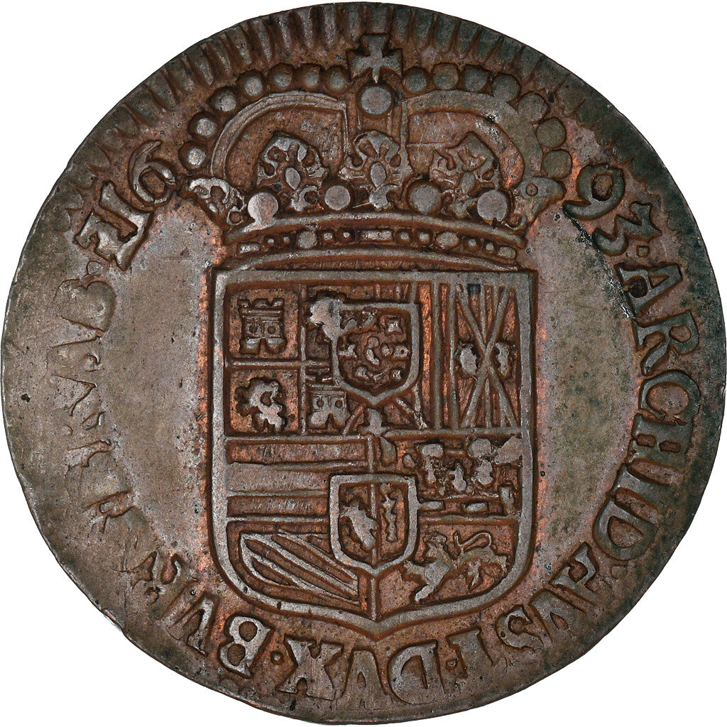 Coin, Spanish Netherlands, BRABANT, Charles II, Liard, 12 Mites, 1693, Anvers
