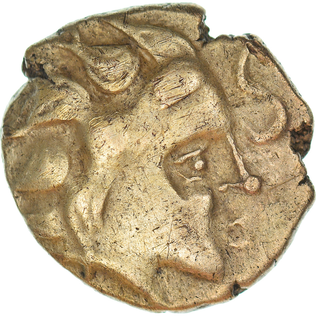 Monnaie, Namnetes, 1/4 Statère, Ier siècle AV JC, TTB+, Electrum