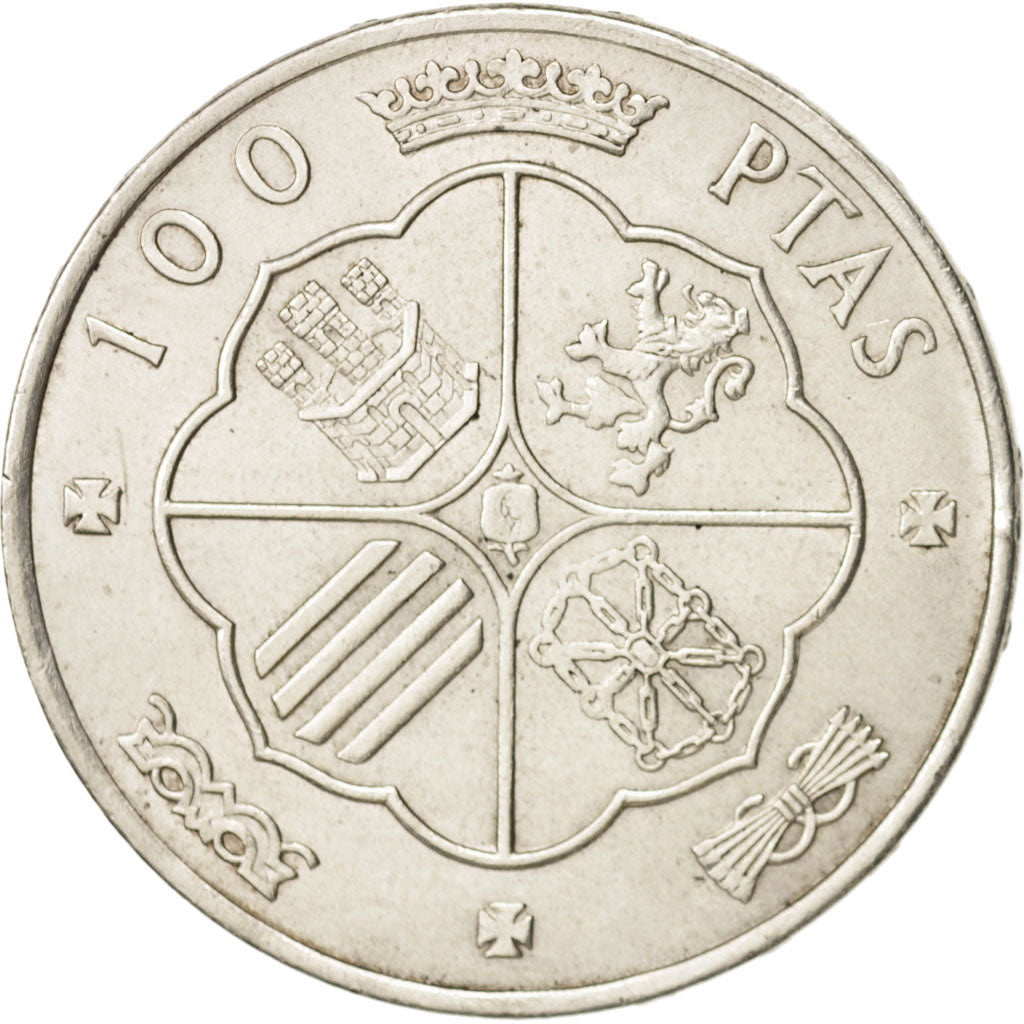 Spagna, Caudillo and regent, 100 Pesetas, 1966, SPL-, Argento, KM:797