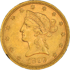 Coin, United States, Coronet Head, $10, Eagle, 1899, U.S. Mint, Philadelphia
