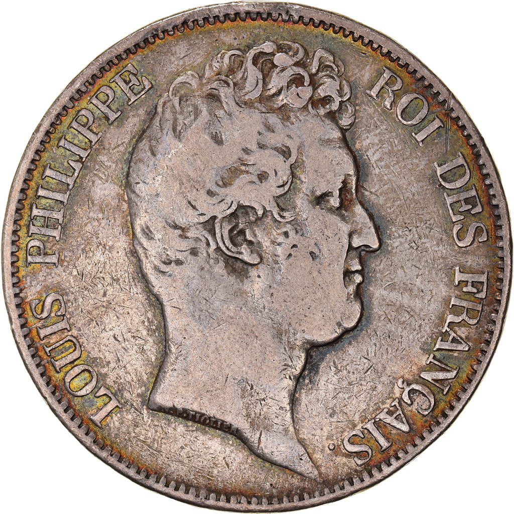 Moneda, Francia, Louis-Philippe, 5 Francs, 1830, Paris, BC+, Plata, KM:738