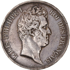 Moeda, França, Louis-Philippe, 5 Francs, 1831, Paris, EF(40-45), Prata