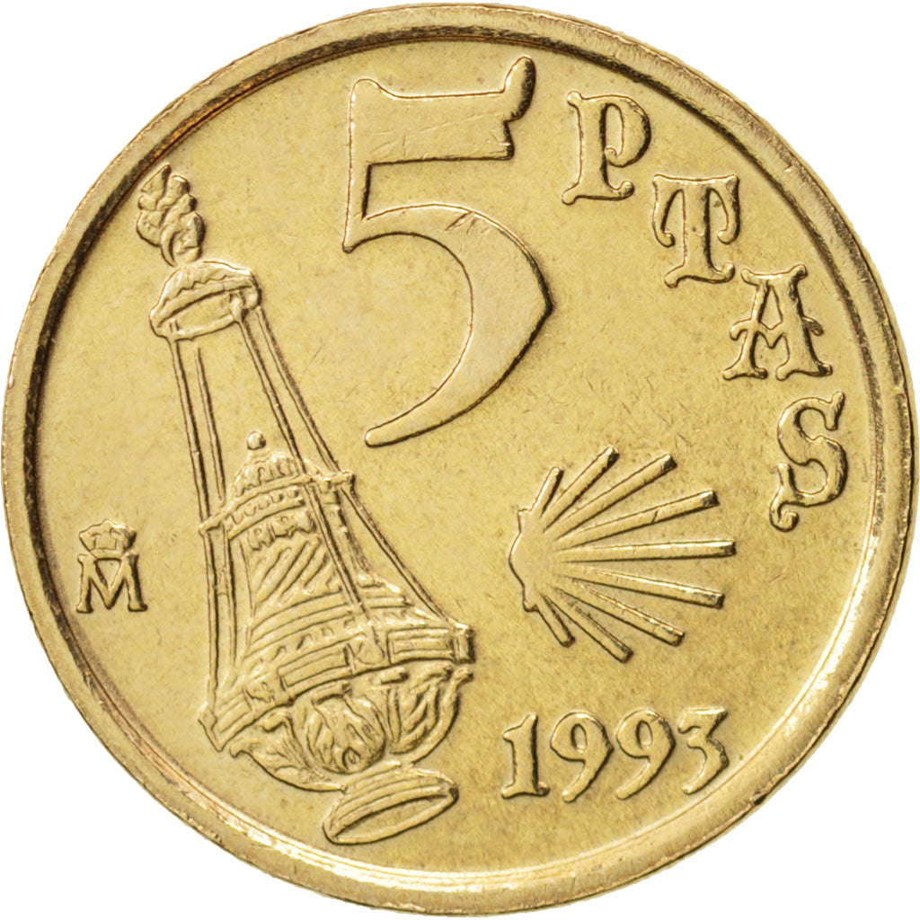 Spanien, Juan Carlos I, 5 Pesetas, 1993, Madrid, MS(60-62), KM:919