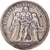 Moneda, Francia, Hercule, 5 Francs, 1871, Paris, BC+, Plata, KM:820.1