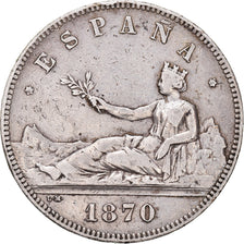 Coin, Spain, Provisional Government, 5 Pesetas, 1870, Madrid, VF(30-35), Silver