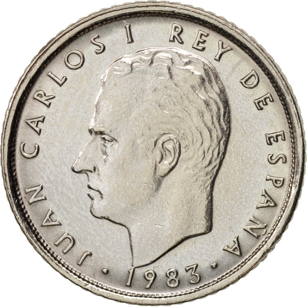 Moneta, Spagna, Juan Carlos I, 10 Pesetas, 1983, SPL, Rame-nichel, KM:827
