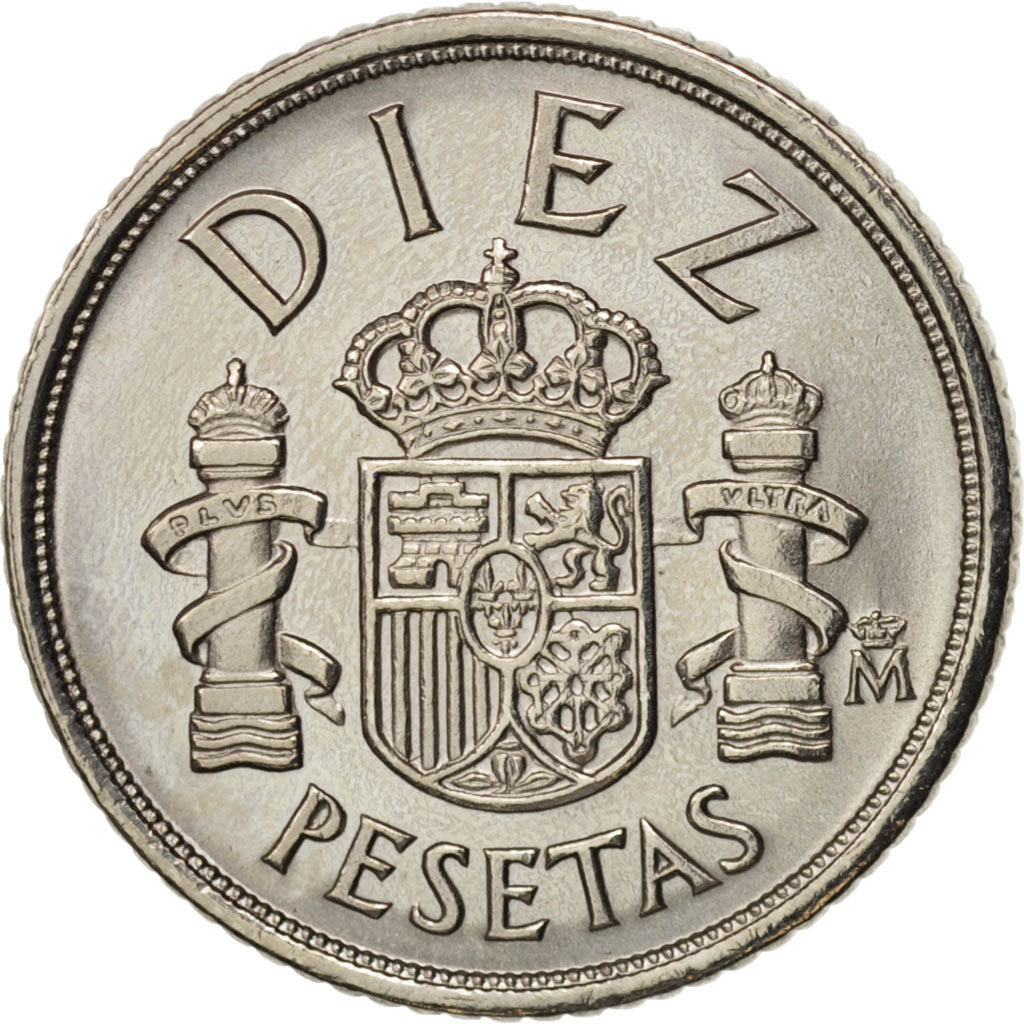 Moneta, Spagna, Juan Carlos I, 10 Pesetas, 1983, SPL, Rame-nichel, KM:827