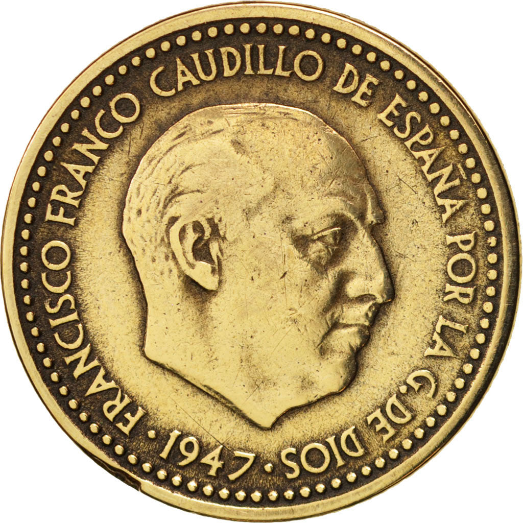 Espagne, Francisco Franco, caudillo, Peseta, 1947, TB+, Aluminum-Bronze, KM:775