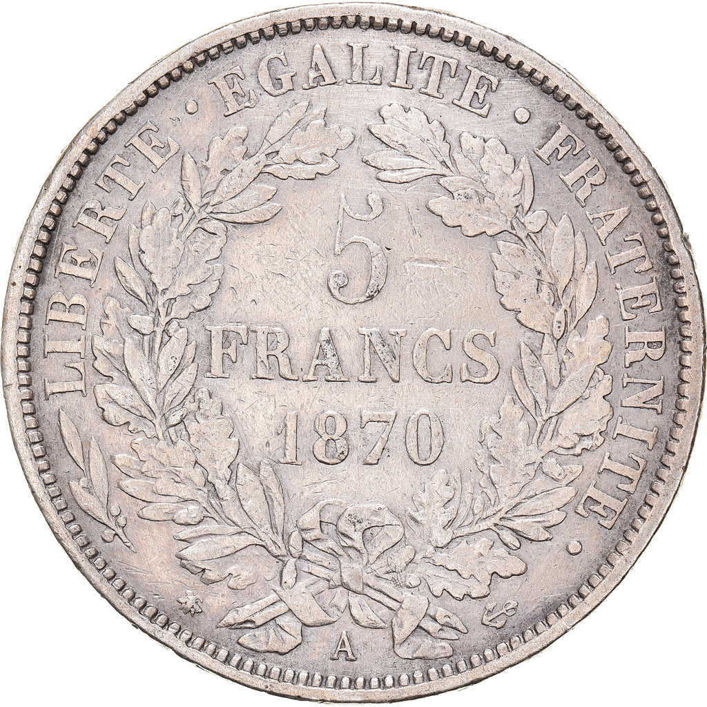 Monnaie, France, Cérès, 5 Francs, 1870, Paris, TTB, Argent, Gadoury:743