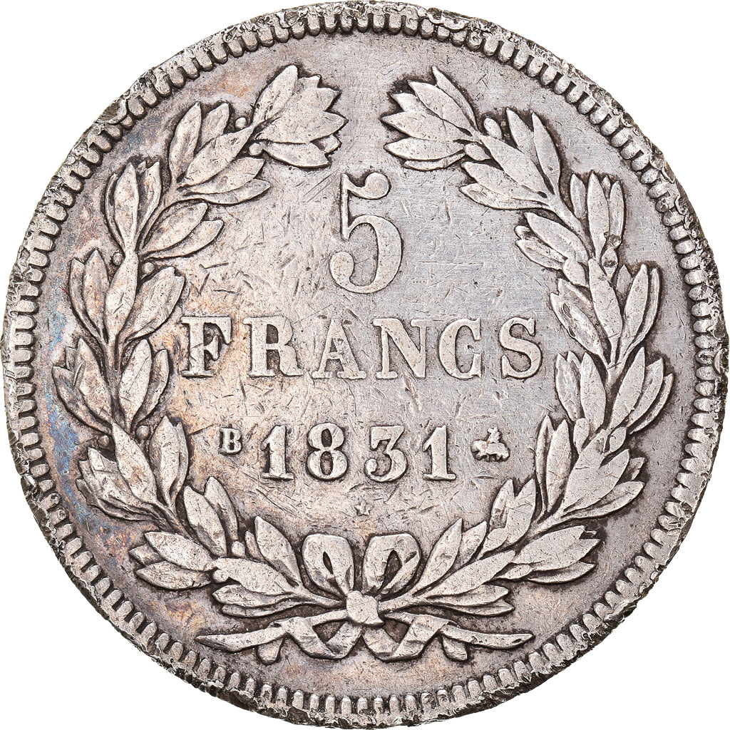 Monnaie, France, Louis-Philippe, 5 Francs, 1831, Rouen, TB+, Argent
