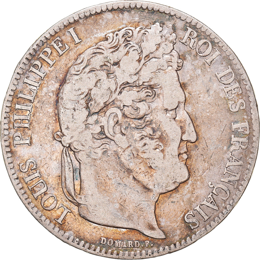 Coin, France, Louis-Philippe, 5 Francs, 1837, Rouen, VF(30-35), Silver