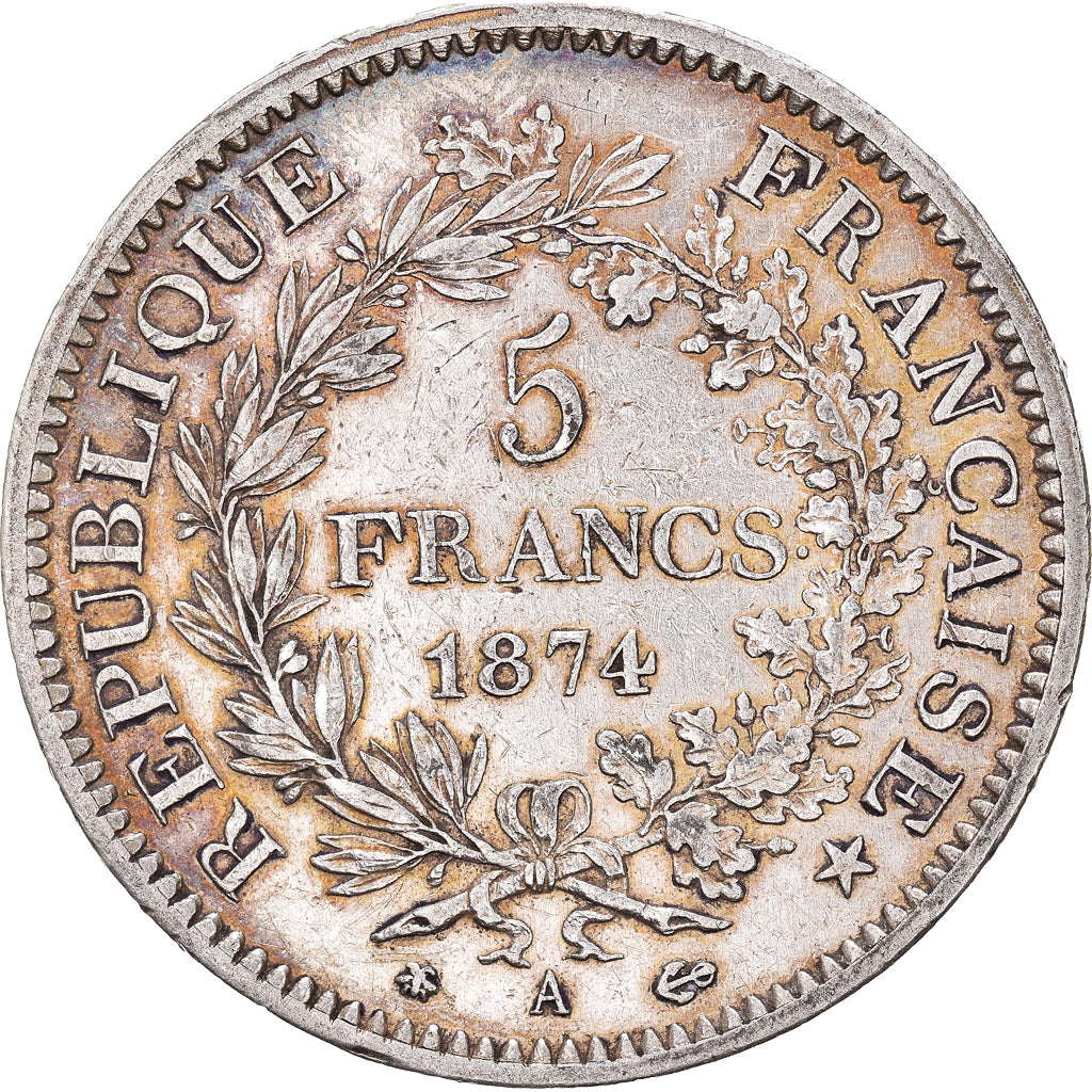 Monnaie, France, Hercule, 5 Francs, 1874, Paris, TTB, Argent, Gadoury:745a