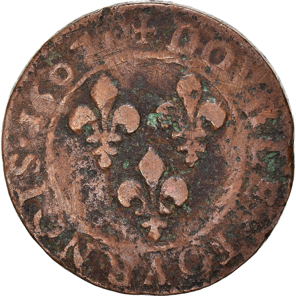 Coin, France, Henri IV, Double Tournois, 1607, Lyon, VF(30-35), Copper