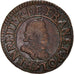 Coin, France, Henri III, Denier Tournois, 1583, Paris, VF(30-35), Copper