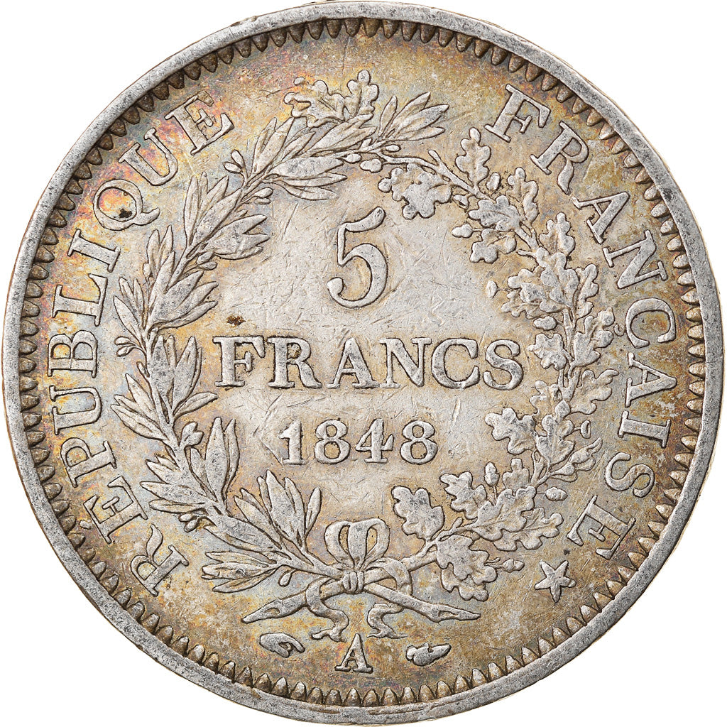 Münze, Frankreich, Hercule, 5 Francs, 1848, Paris, S+, Silber, KM:756.1