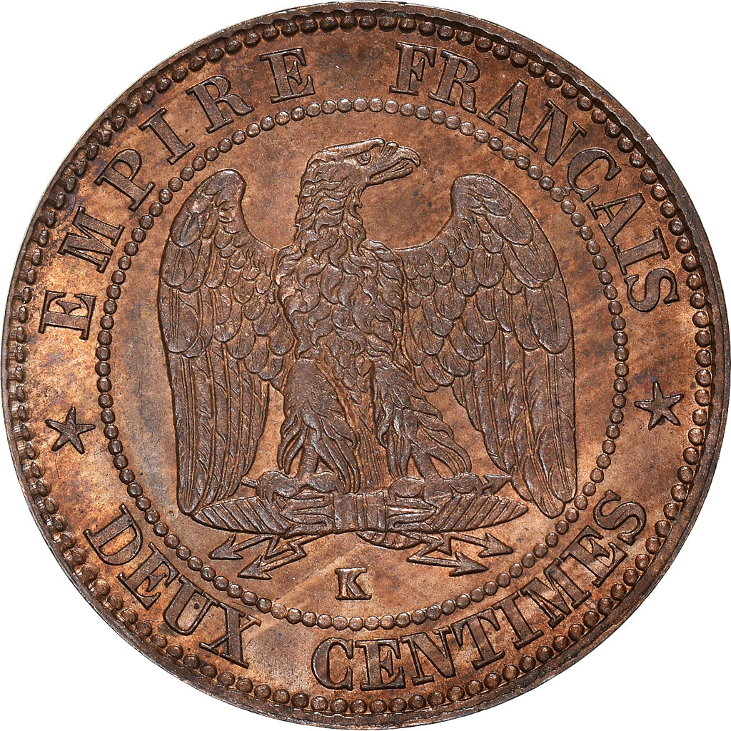 Moneta, Francja, Napoleon III, Napoléon III, 2 Centimes, 1854, Bordeaux