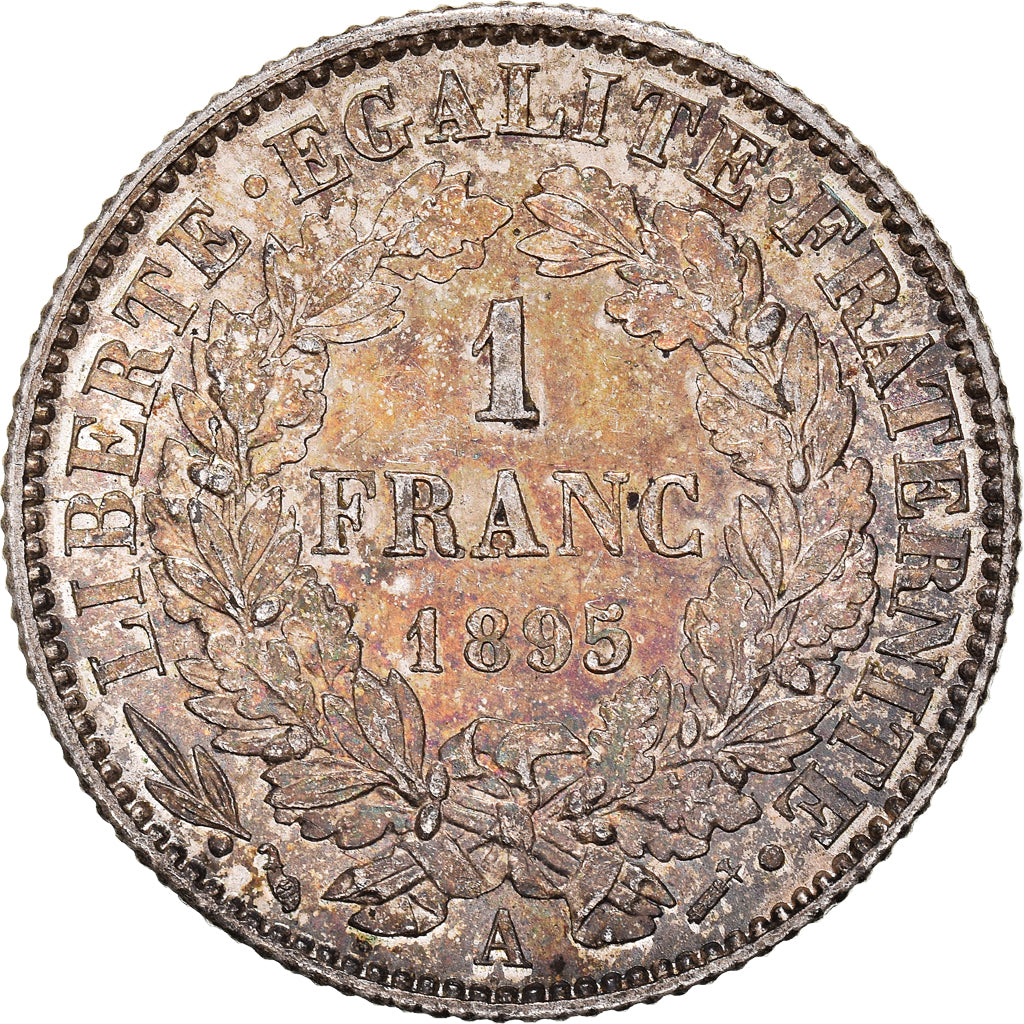 Moneta, Francja, Cérès, Franc, 1895, Paris, AU(55-58), Srebro, KM:822.1