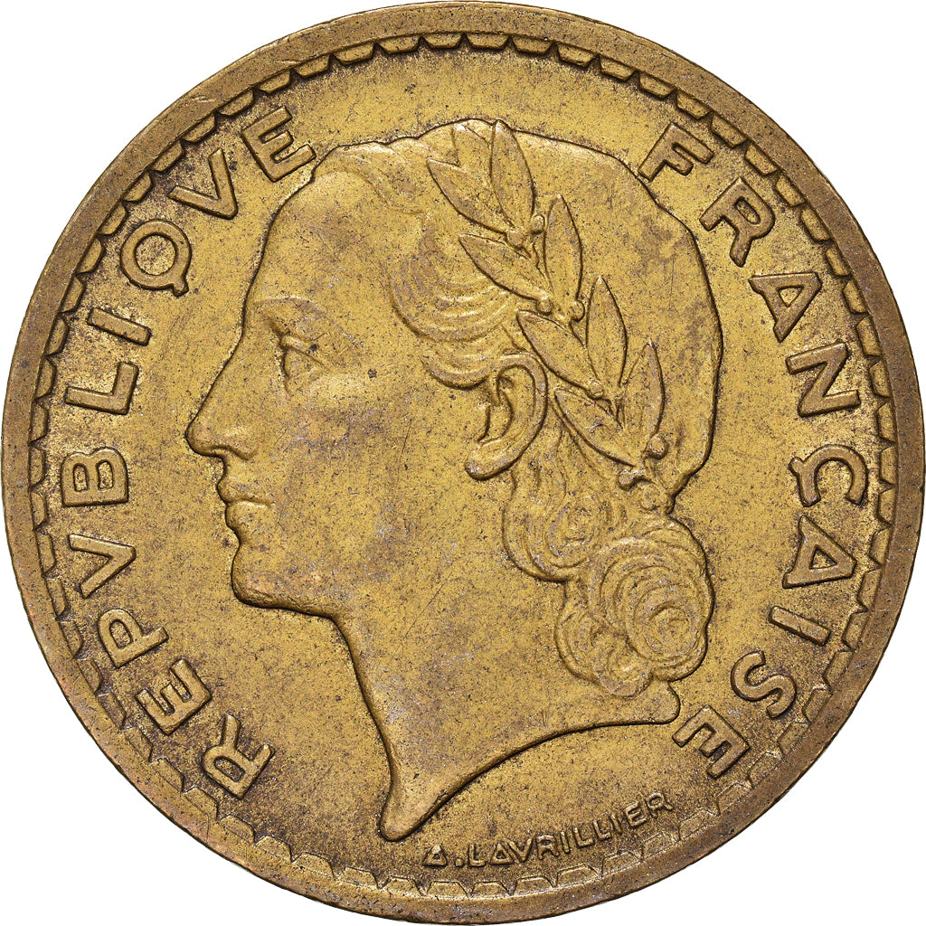 Munten, Frankrijk, Lavrillier, 5 Francs, 1938, ZF, Aluminum-Bronze, KM:888a.1