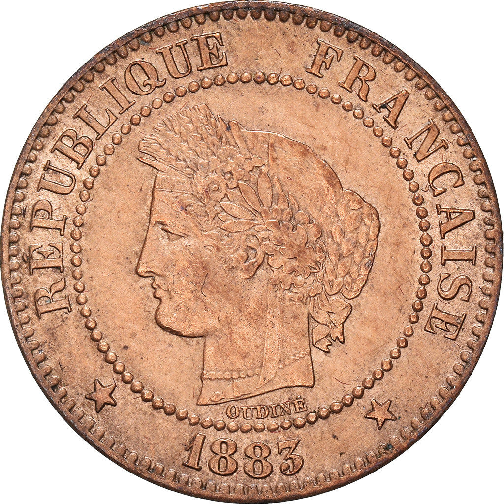 Munten, Frankrijk, Cérès, 2 Centimes, 1883, Paris, ZF+, Bronzen, KM:827.1