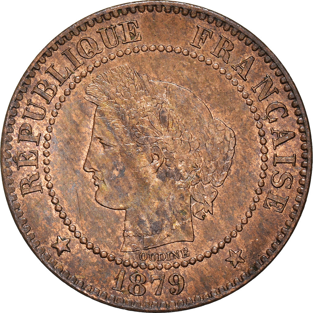 Coin, France, Cérès, 2 Centimes, 1879, Paris, Petit A, AU(55-58), Bronze
