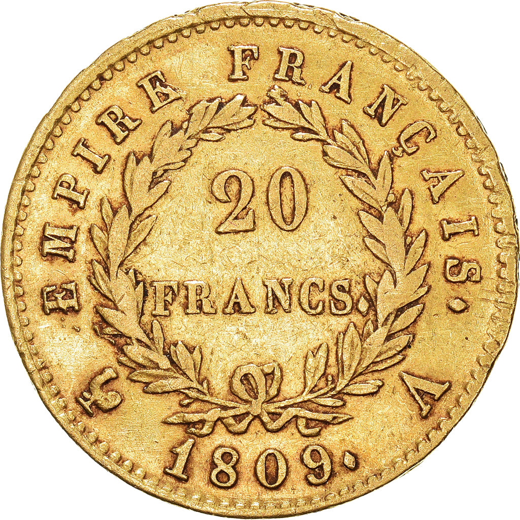Monnaie, France, Napoléon I, 20 Francs, 1809, Paris, TTB, Or, Gadoury:1025