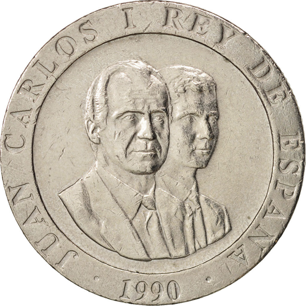 Spain, Juan Carlos I, 200 Pesetas, 1990, EF(40-45), Copper-nickel, KM:855