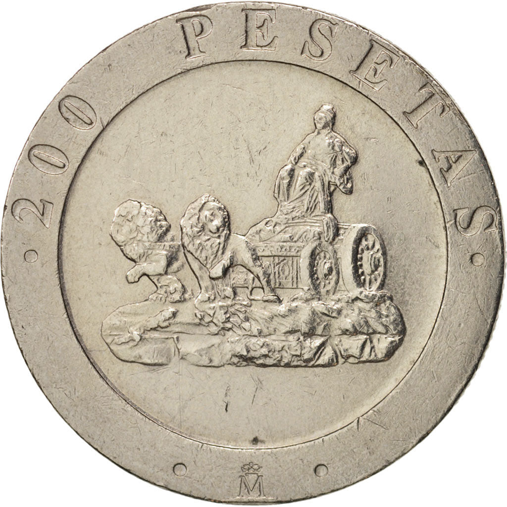Spain, Juan Carlos I, 200 Pesetas, 1990, EF(40-45), Copper-nickel, KM:855