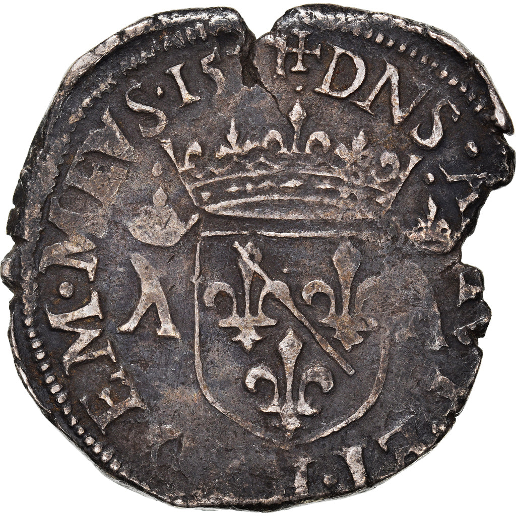 Coin, France, DOMBES, Louis II, Teston, 1577, Trévoux, VF(30-35), Silver