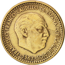 Moneta, Spagna, Francisco Franco, caudillo, Peseta, 1963, BB, Alluminio-bronzo