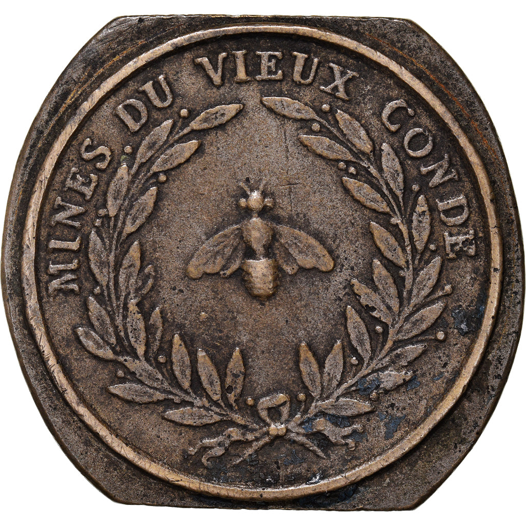 France, Jeton, Mines du Vieux Condé, Jeton de Mineur, XIX Century, TTB, Cuivre