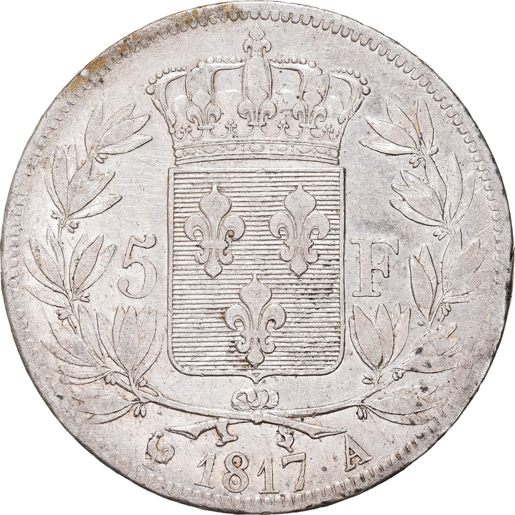 Monnaie, France, Louis XVIII, Louis XVIII, 5 Francs, 1817, Paris, TTB, Argent