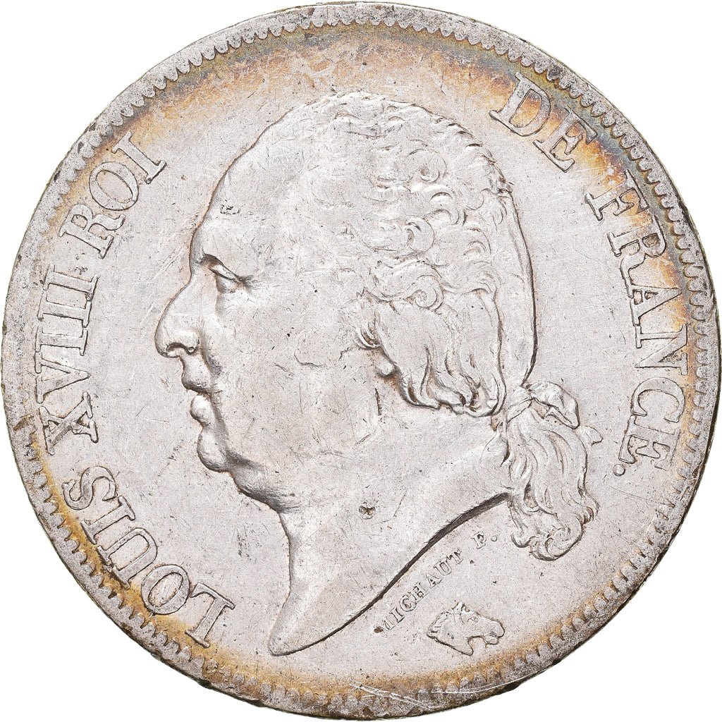 Moeda, França, Louis XVIII, Louis XVIII, 5 Francs, 1819, Paris, EF(40-45)