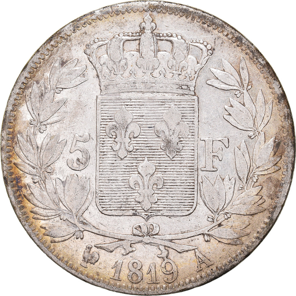 Moeda, França, Louis XVIII, Louis XVIII, 5 Francs, 1819, Paris, EF(40-45)